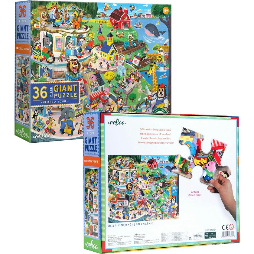 Giant Puzzle: Friendly Town - 36 Piece