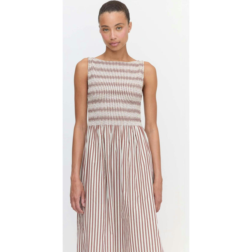 The Cosima Nap Dress - Rust Stripe