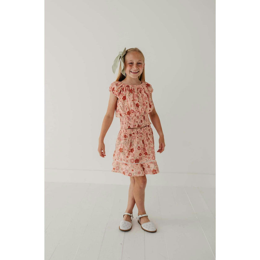 Smocked Eyelet Skirt
