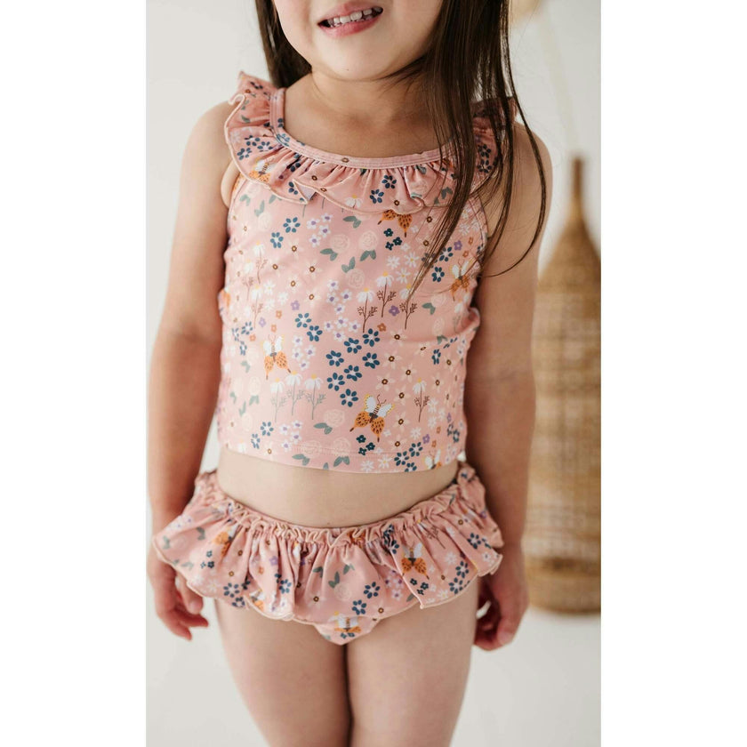 Girl's Two-Piece Tankini Swimsuit Burlwood