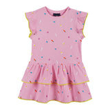 Girls Pink Rib Tiered Dress | Bunny Garden