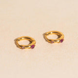 Mini Crystal Rounded Huggie Hoop Earrings