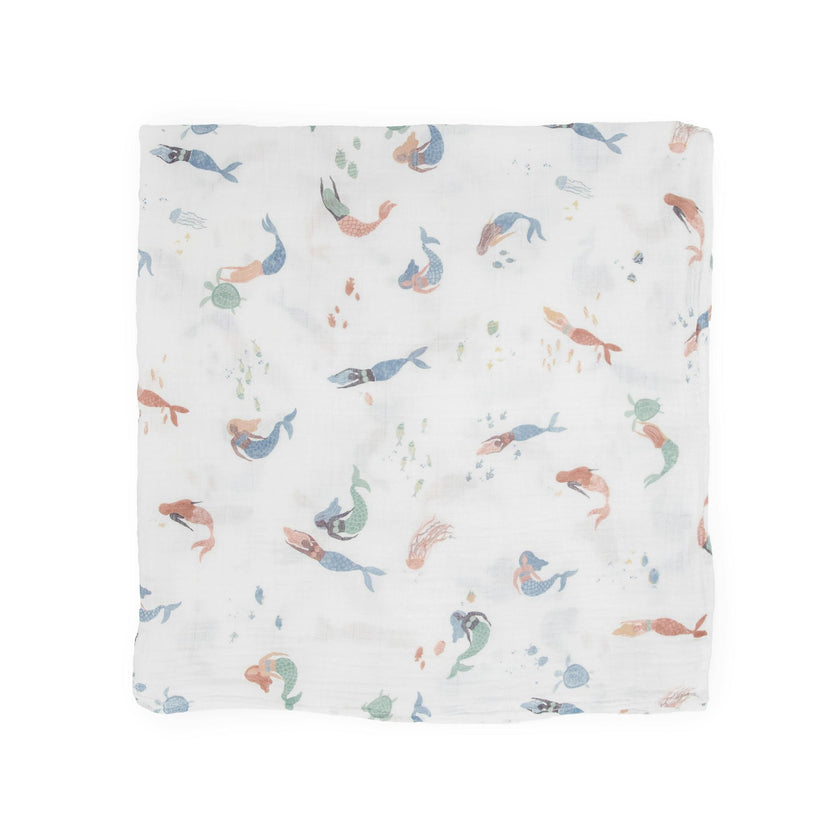 Cotton Muslin Swaddle Blanket 3 Pack - Mermaids