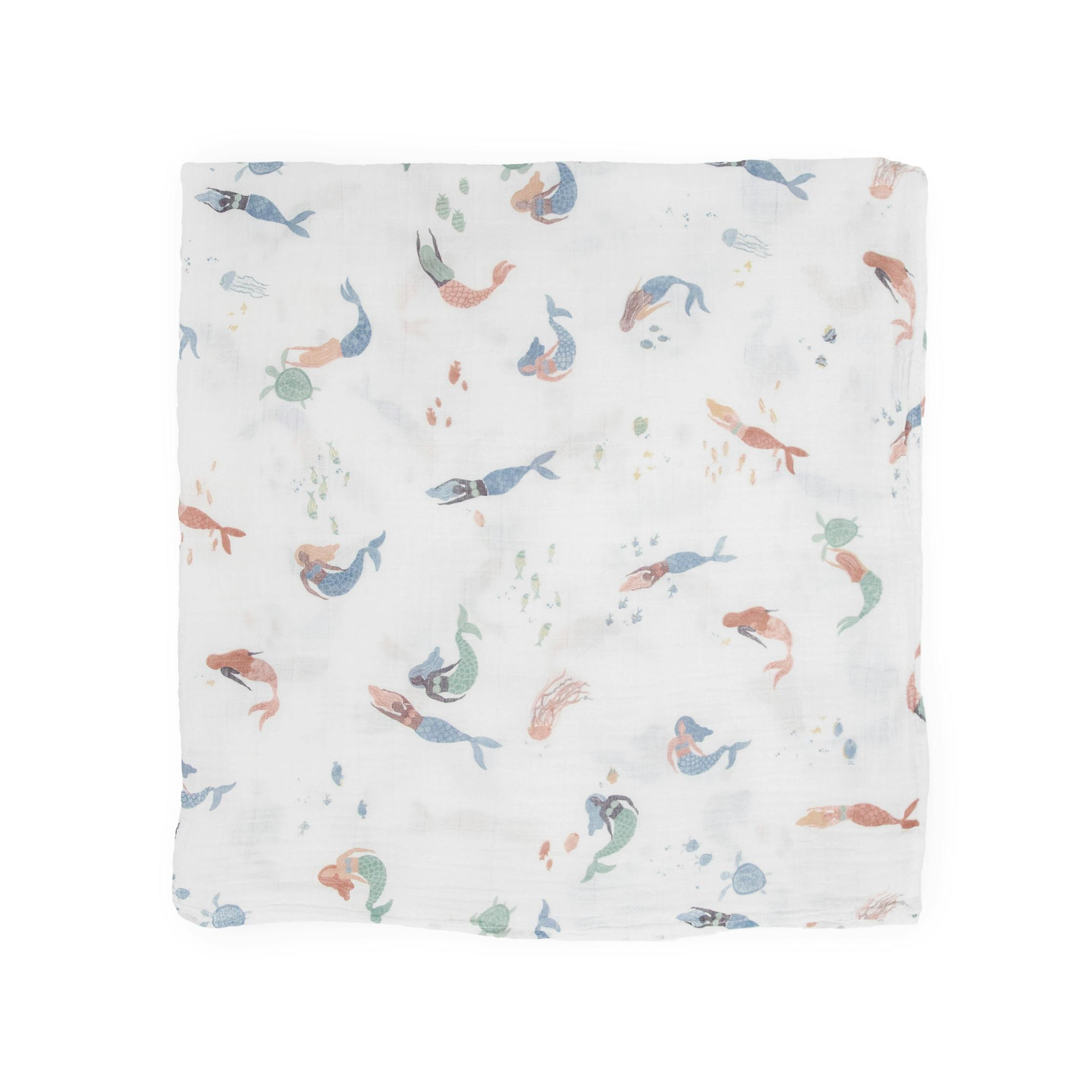 Cotton Muslin Swaddle Blanket 3 Pack - Mermaids