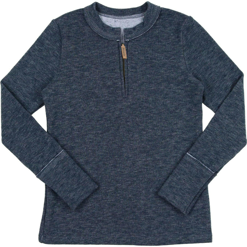 Unisex Montee Zipper Henley Shirt