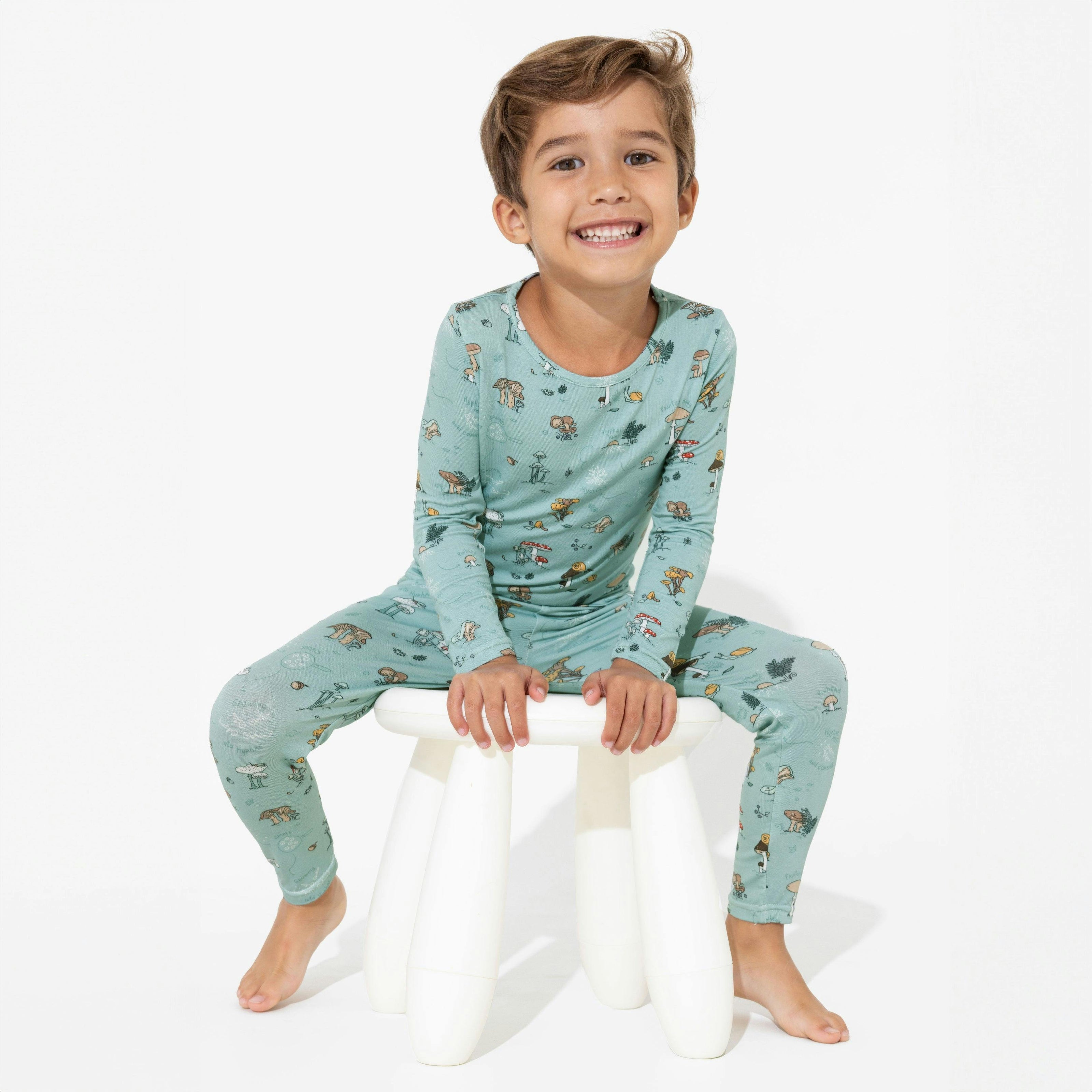 Mushroom Cycle Bamboo Kids Pajamas