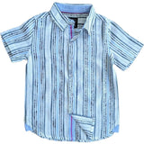 Summer Stripes Blue Shirt in Short Sleeves