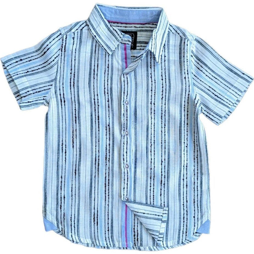 Summer Stripes Blue Shirt in Short Sleeves