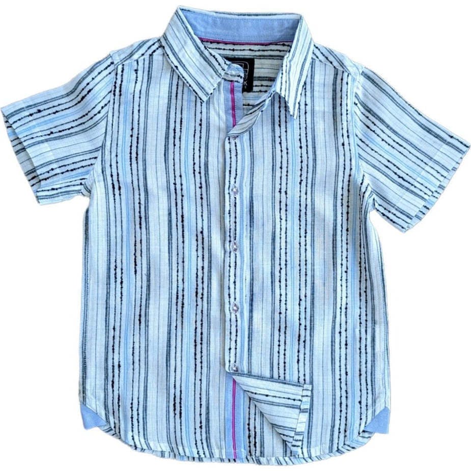 Summer Stripes Blue Shirt in Short Sleeves