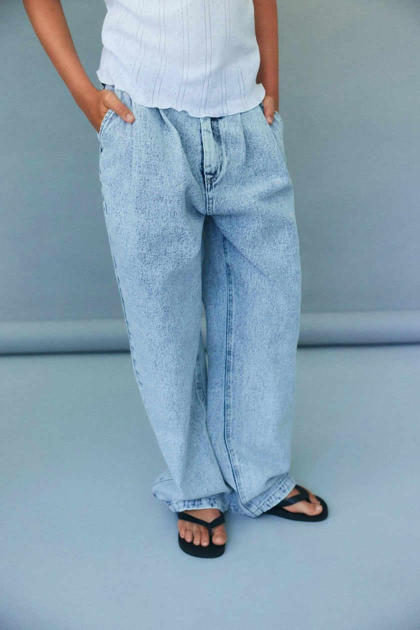 TNS Pleat Denim Teen Pant Bleach Denim