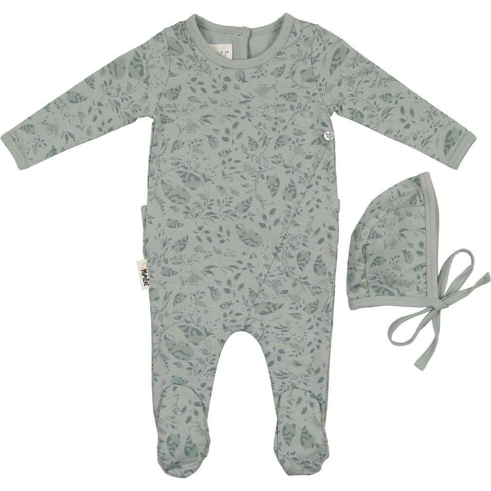 Soft Vines Footie and Beanie Set