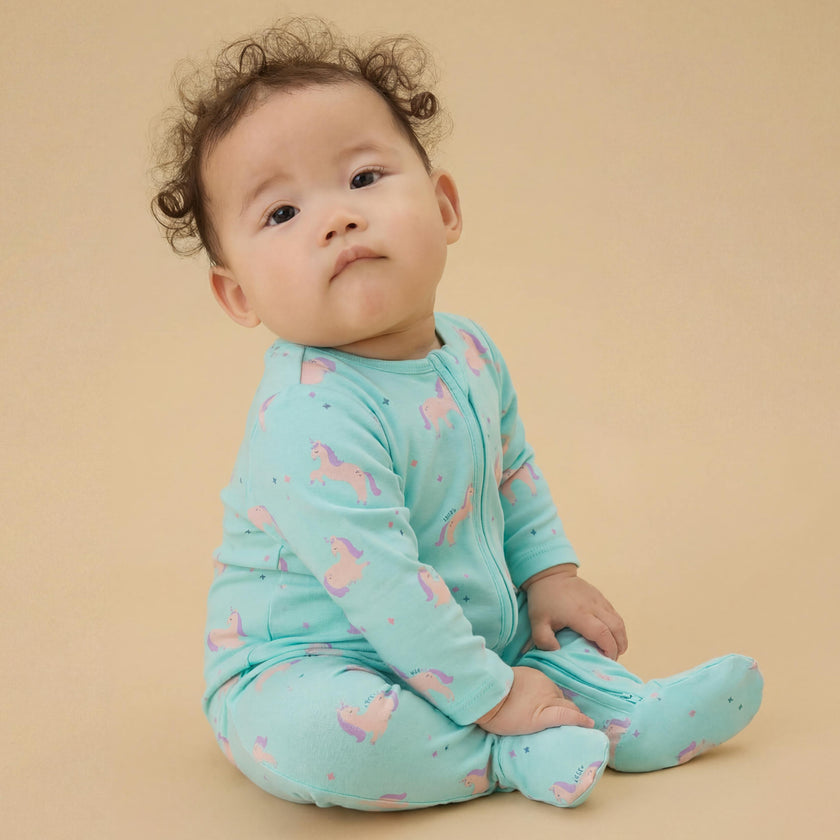 Unicorn Dreams Clever Zip Baby Pajamas