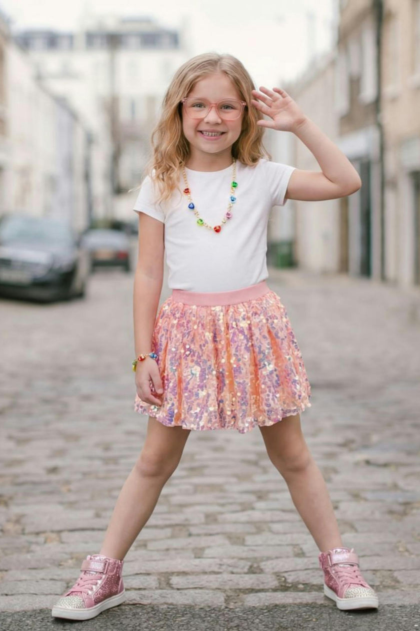 Sequins Skirt with Elastic Waistband