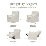 Crawford Recliner and Swivel Glider in Performance Cream Eco-Weave