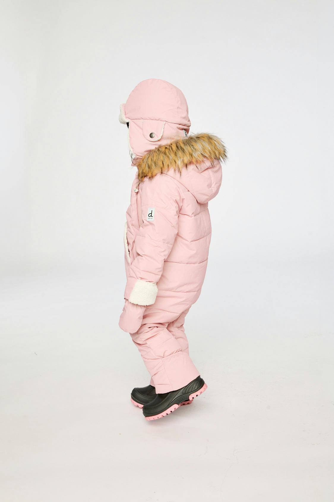 Baby Snug One Piece Snowsuit Adapted For Car Seats Pale Dusty Pink