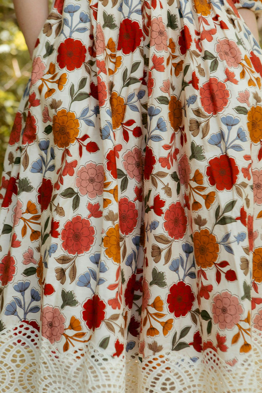 Teagan Dress in Sepia Flower