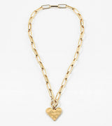 Hammered Heart Toggle Necklace