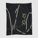 Cotton Sustainable Knit Patterned Throw Blanket - Equestrian Tack