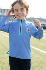 Stripe Performance Knit Half Zip With Sports Crest