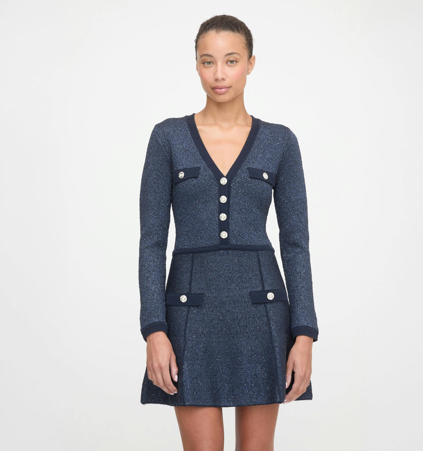 The Lana Dress - Navy Sequin