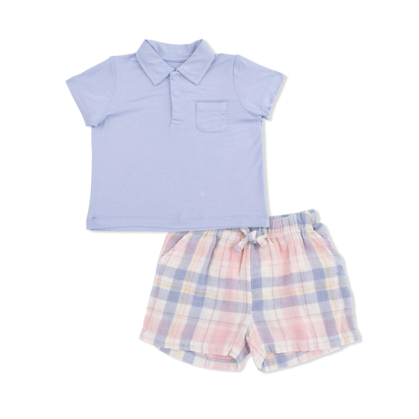 Dusty Plaid - Polo with Casual Short