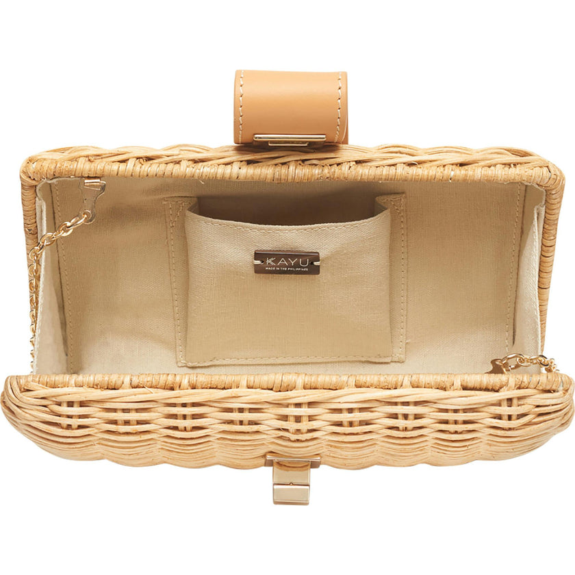 Women's Lou Wicker Clutch With Drop-In Chain Strap
