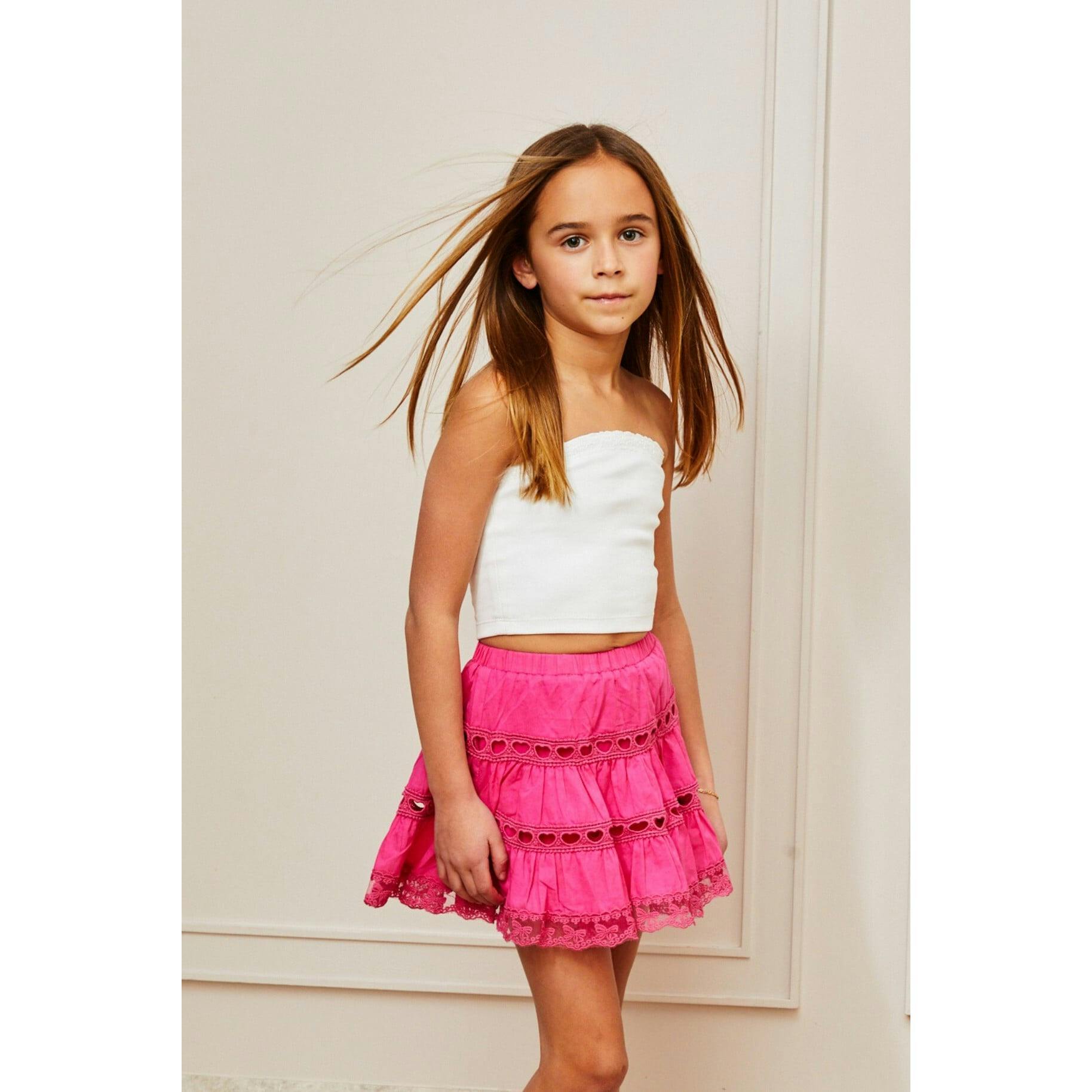 Sofia Heart Bow Lace Mini - Rasberry