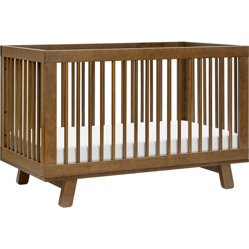 Hudson 3-in-1 Convertible Crib with Toddler Bed Conversion Kit in Natural Walnut