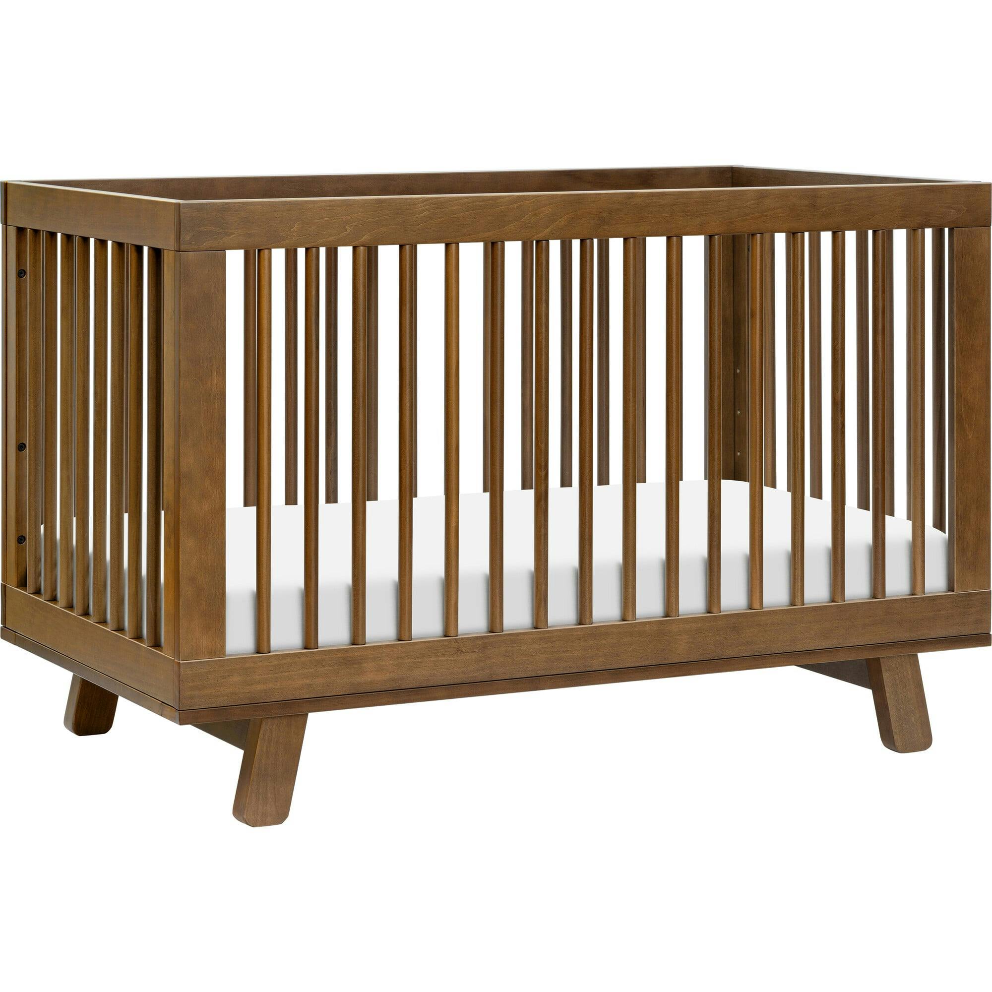 Hudson 3-in-1 Convertible Crib with Toddler Bed Conversion Kit in Natural Walnut
