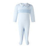 Pima Blue Smocked Footie