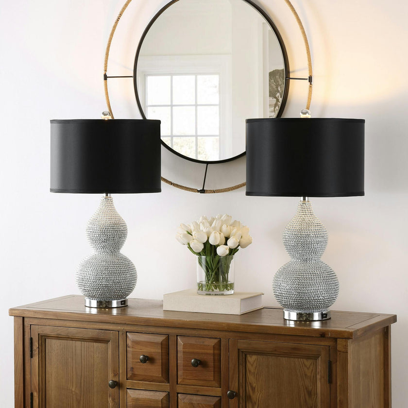 Nicole Bead Base Table Lamps With USB Port