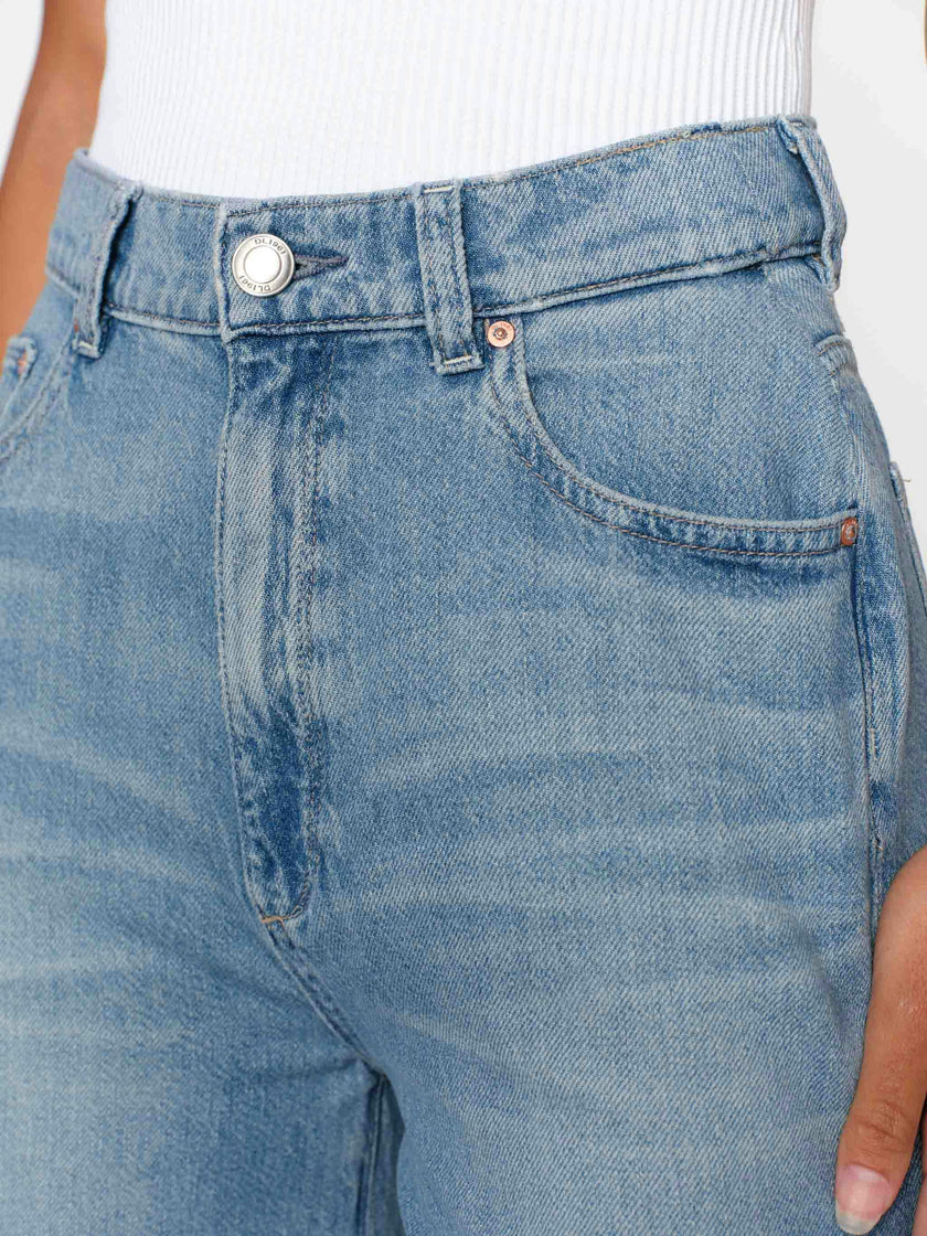 Hepburn Wide Leg High Rise Ankle Jeans | River Bank
