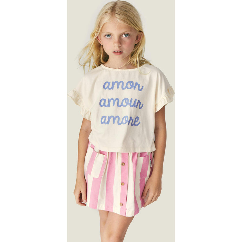 Mipounet SS26 Claude Mini, Skirt Ecru Pink