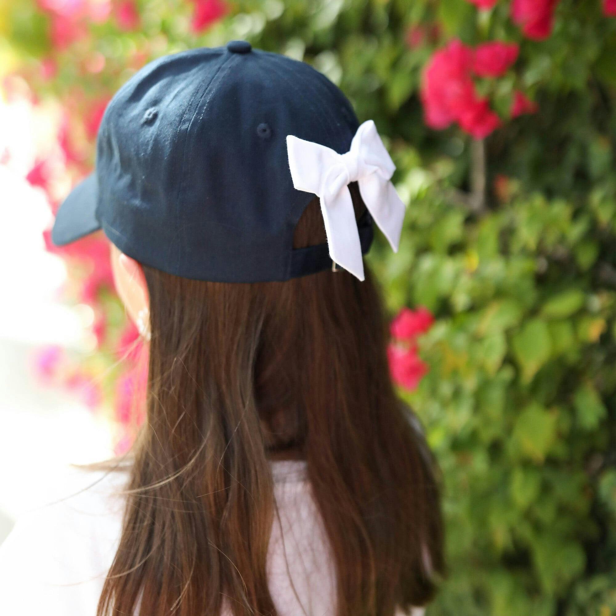 Customizable Bow Baseball Hat in Nellie Navy (Women)