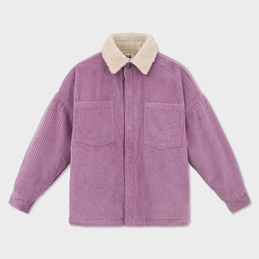 Organic Cotton Corduroy Shirt Jacket with Sherpa Lining