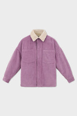 Organic Cotton Corduroy Shirt Jacket with Sherpa Lining