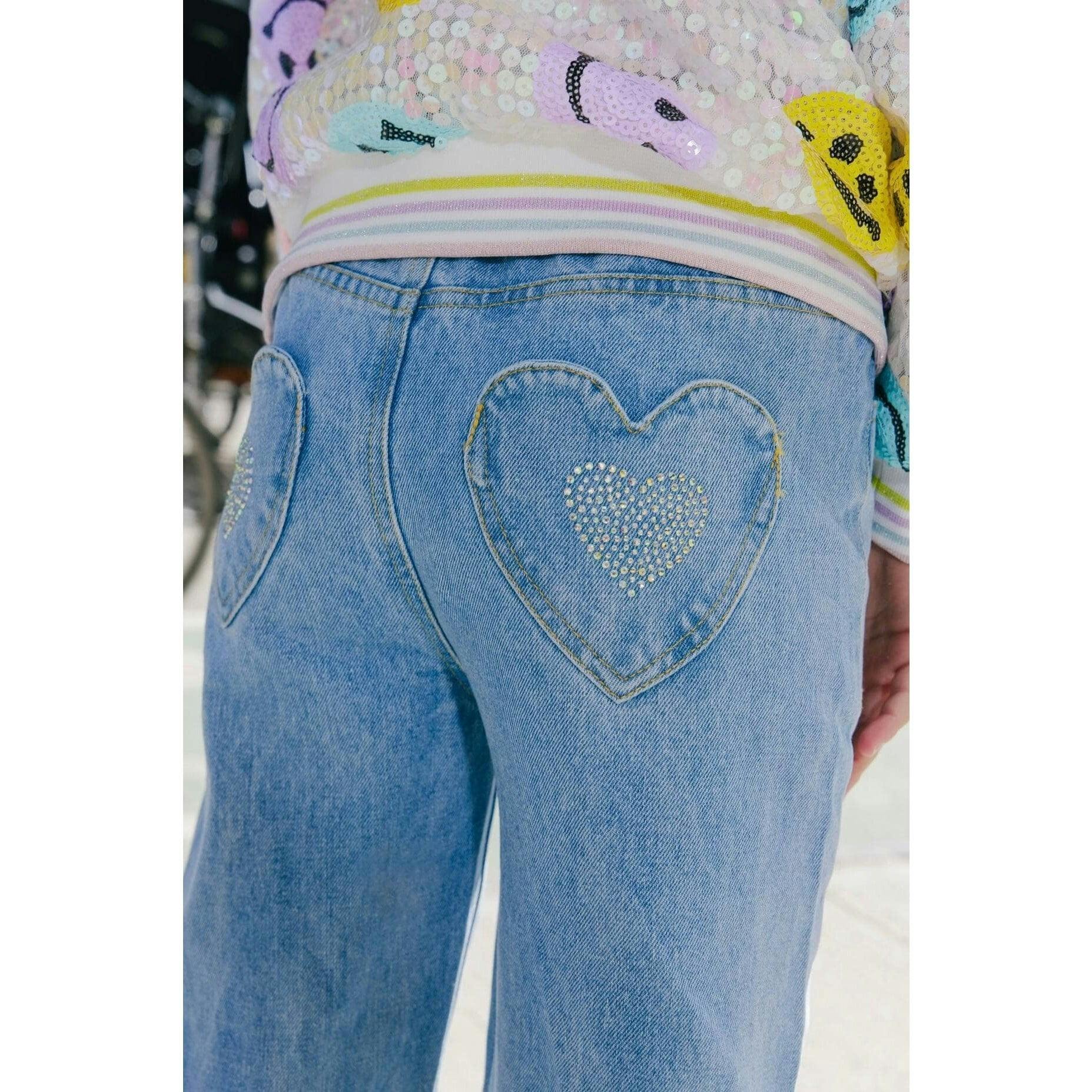 Crystal Heart Jeans