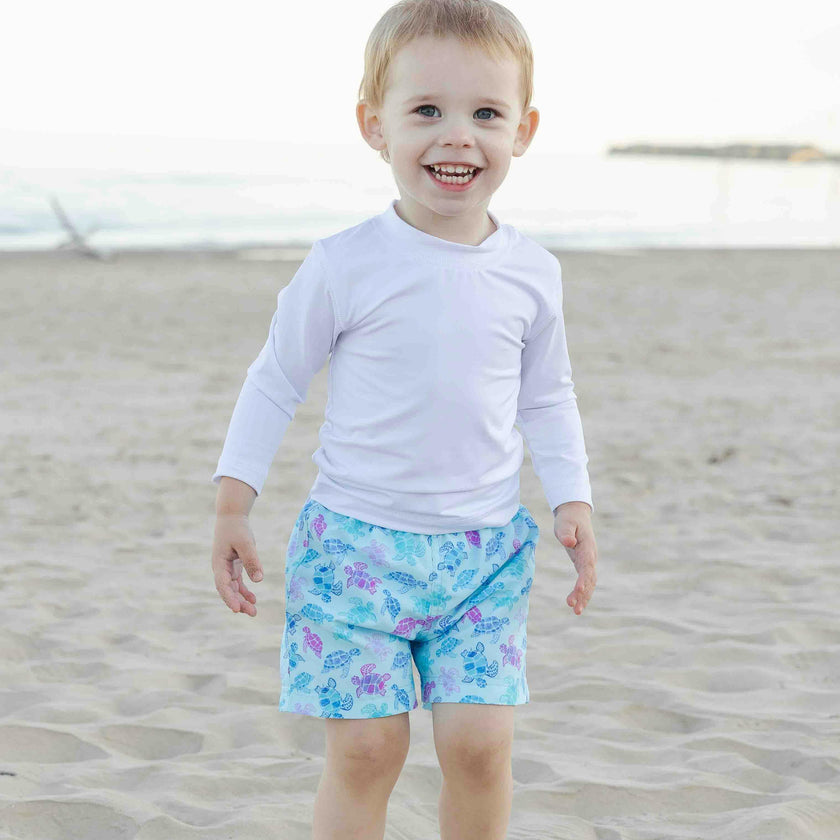 Turtle Print Swim Trunk
