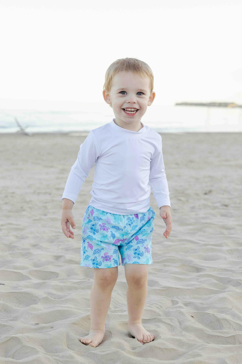 Turtle Print Swim Trunk