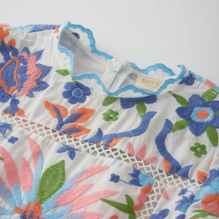 Sarah Embroidered Mini Dress
