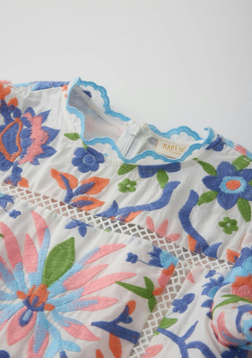 Sarah Embroidered Mini Dress