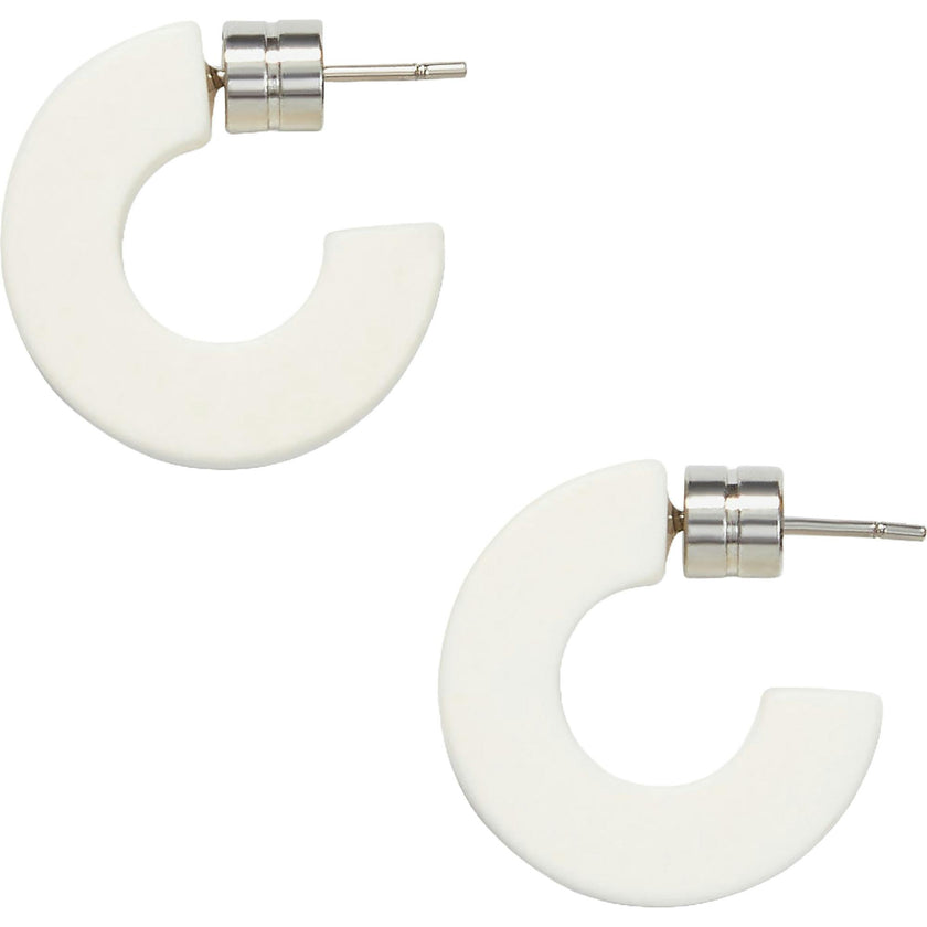 Muse Hoops in White Matte