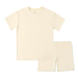 Oat Bamboo Blend Kid's Oversized Tee & Biker Short Set