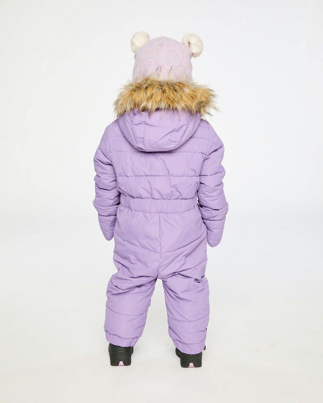 Baby Original One Piece Puffy Snowsuit With Removable Mittens And Boots Violet