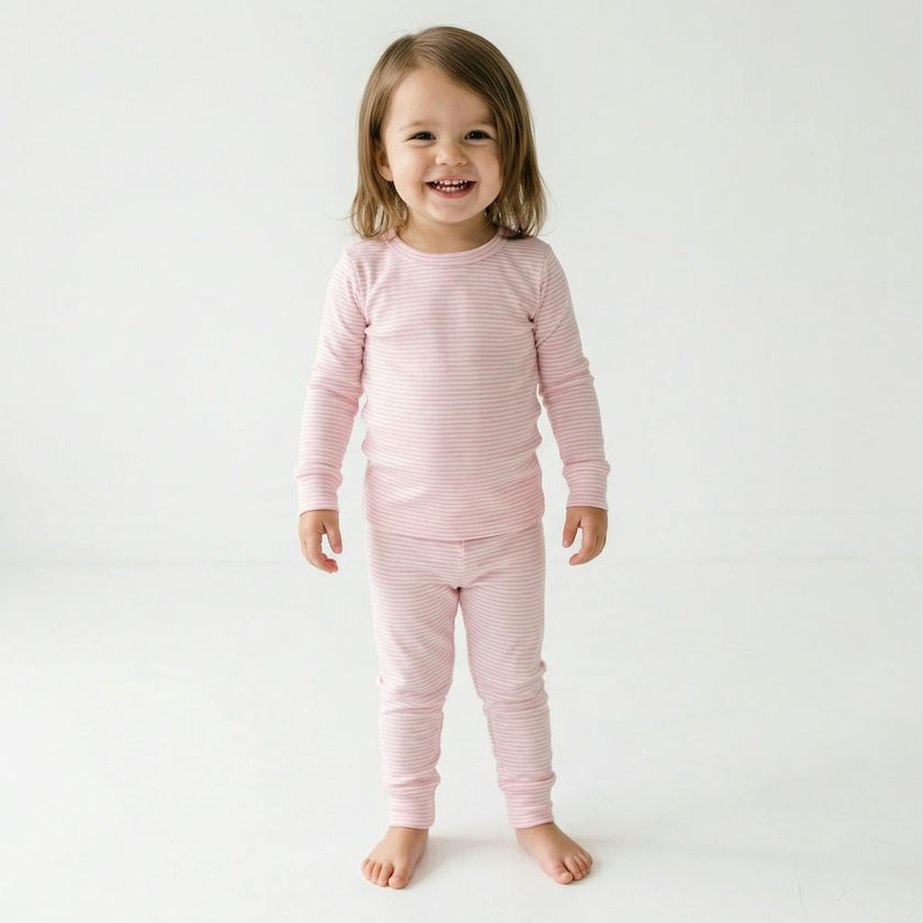 Peony Stripe Bamboo Toddler Pajama Set
