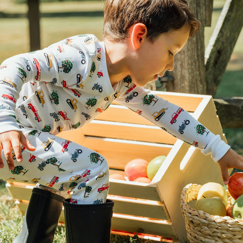 The Organic Long Sleeve Pajama Set [Farm Trucks]