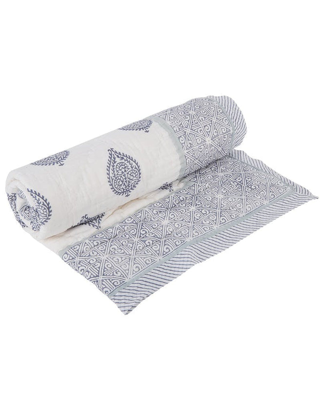 Block-Printed Cotton Crib Quilt