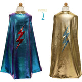 Reversible Blue Lightning Holographic Cape