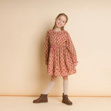 Long Sleeve Collar Dress with Velvet Tie
