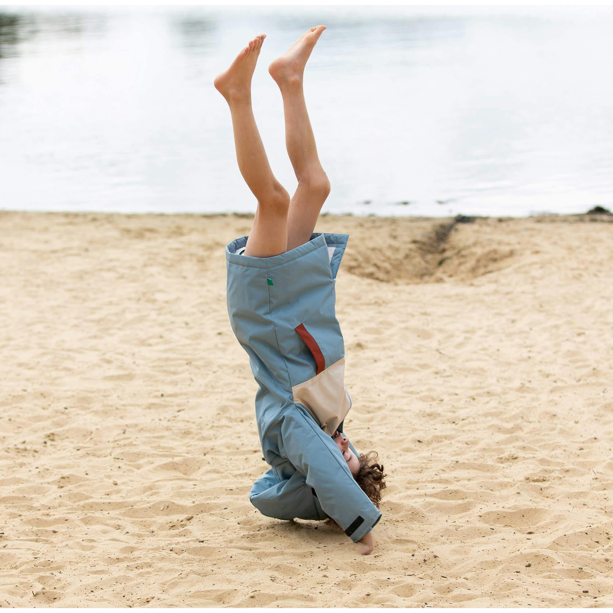 Hazy Blue Recycled Waterproof Robe, Blue